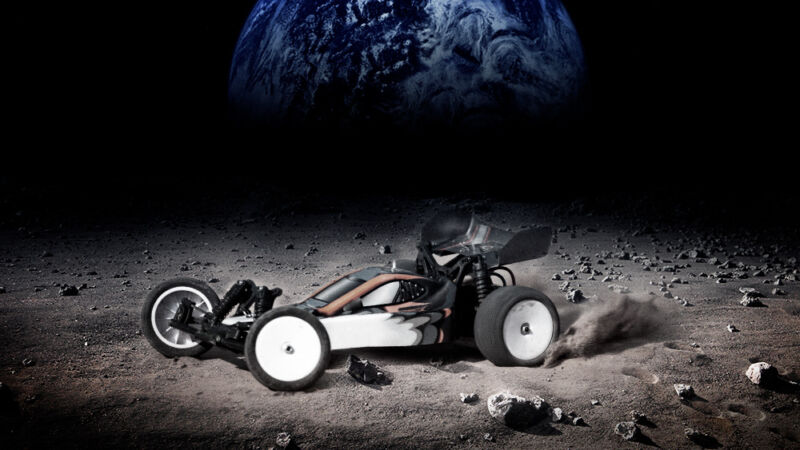 Car Race'' Remote-Controlled On The Surface of The Moon